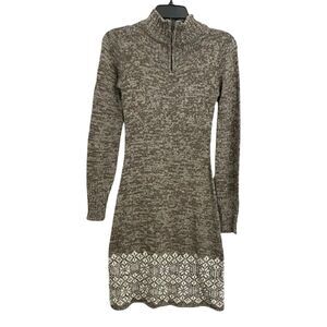 Soybu Women's Knit Brown Long Sleeve Sweater Dress • XS • NWT